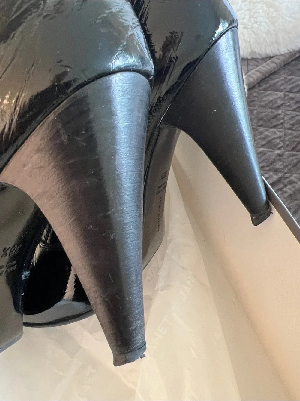 Janet & Janet. Patent Over the Knee-High Heeled Boots EU Women’s size 38.5
